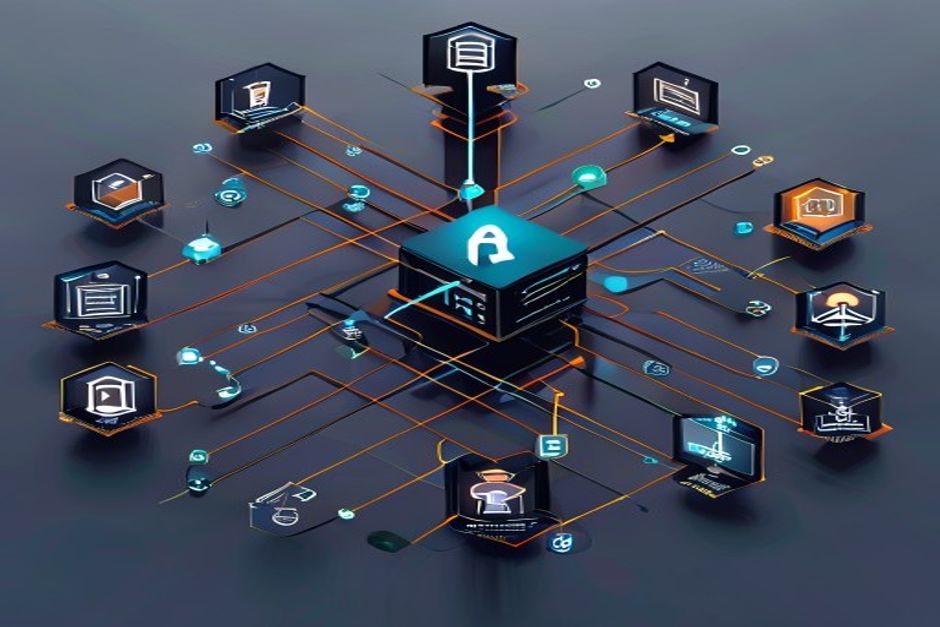 a-visual-metaphor-for-active-directorys-hierarchical-structure-a-central-server-icon-at-the-top-b Kurumsal Ağ Yönetiminin Kalbi: Active Directory Neden Vazgeçilmez?